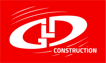 GDL CONSTRUCTION - Fond rouge Logo blanc